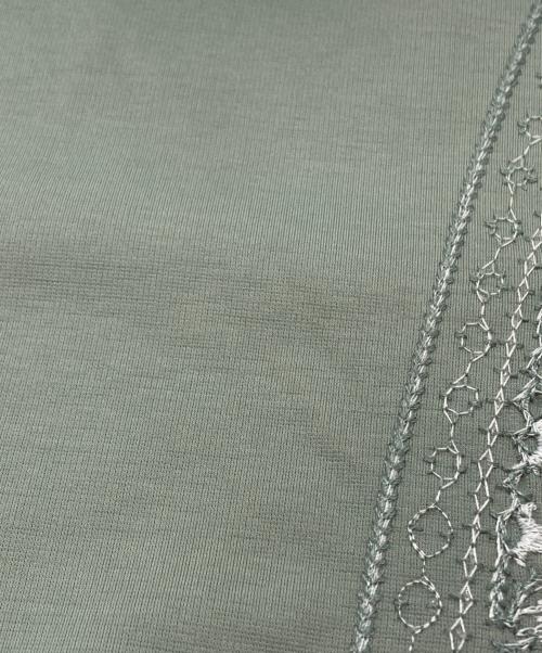 MURRAL（ミューラル）MURRAL (ミューラル) Framed embroidered jersey dress/フレームエンブロイダードジャージードレス グリーン サイズ:2の古着・服飾アイテム