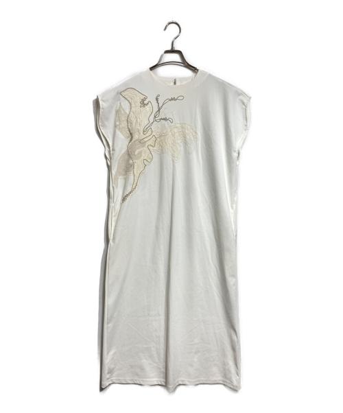 MURRAL（ミューラル）MURRAL (ミューラル) Flutter patchwork embroidered dress/フラッターパッチワーク刺繍ドレス ホワイト サイズ:2の古着・服飾アイテム