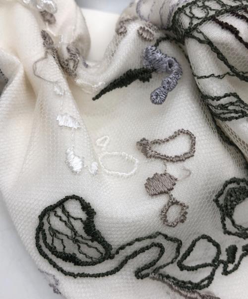 MURRAL（ミューラル）MURRAL (ミューラル) Tears flower lace scrunchie ホワイトの古着・服飾アイテム