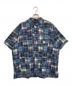 POLO RALPH LAURENポロ・ラルフローレン）の古着「半袖パッチワークシャツ」｜ブルー