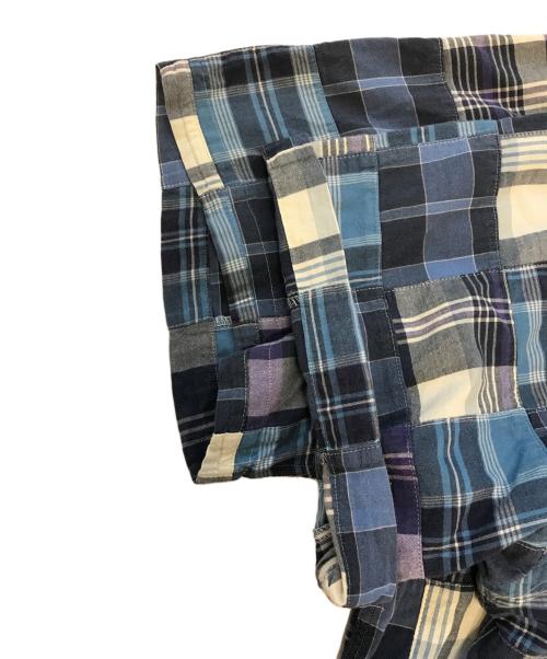 POLO RALPH LAUREN（ポロ・ラルフローレン）POLO RALPH LAUREN (ポロ・ラルフローレン) 半袖パッチワークシャツ ブルー サイズ:XLの古着・服飾アイテム