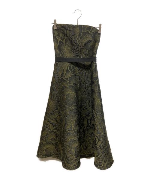 TADASHI SHOJI（タダシ ショージ）TADASHI SHOJI (タダシ ショージ) ベアトップロングドレス ブラック サイズ:Freeの古着・服飾アイテム