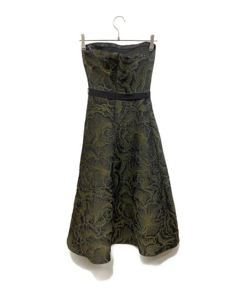 TADASHI SHOJI（タダシ ショージ）TADASHI SHOJI (タダシ ショージ) ベアトップロングドレス ブラック サイズ:Freeの古着・服飾アイテム