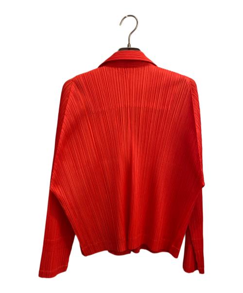 PLEATS PLEASE（プリーツプリーズ）PLEATS PLEASE (プリーツプリーズ) プリーツジャケット レッド サイズ:3の古着・服飾アイテム