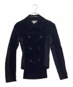 COMME des GARCONSコムデギャルソン）の古着「00sベロアダブルジャケット」｜ブラック