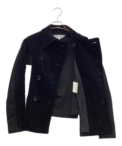 COMME des GARCONS（コムデギャルソン）COMME des GARCONS (コムデギャルソン) 00sベロアダブルジャケット ブラック サイズ:Sの古着・服飾アイテム