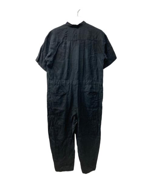 KAGURE（カグレ）KAGURE (カグレ) リネンハーフスリーブオールインワン ブラック サイズ:Freeの古着・服飾アイテム