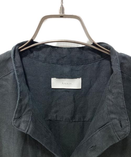 KAGURE（カグレ）KAGURE (カグレ) リネンハーフスリーブオールインワン ブラック サイズ:Freeの古着・服飾アイテム