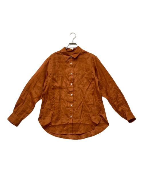 ROPE（ロペ）ROPE (ロペ) ウォッシュリネンベーシックシャツ キャメル サイズ:Freeの古着・服飾アイテム