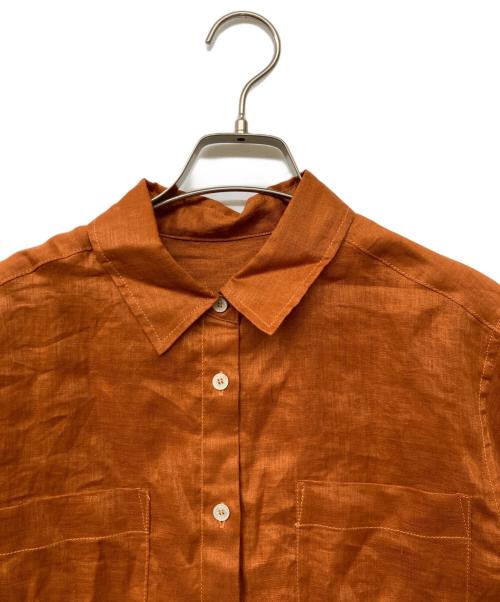 ROPE（ロペ）ROPE (ロペ) ウォッシュリネンベーシックシャツ キャメル サイズ:Freeの古着・服飾アイテム