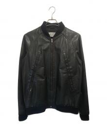 Maison Margiela（メゾンマルジェラ）の古着「04SS 八の字レザーボンバージャケット」｜ブラック
