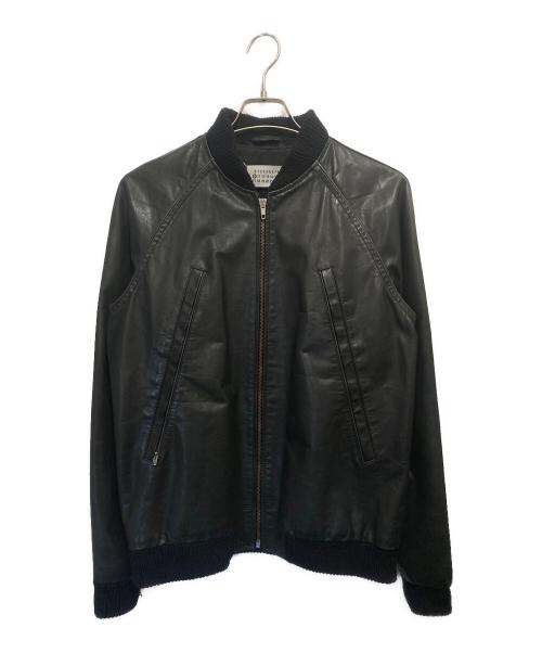 Maison Margiela（メゾンマルジェラ）Maison Margiela (メゾンマルジェラ) 04SS 八の字レザーボンバージャケット ブラック サイズ:46の古着・服飾アイテム