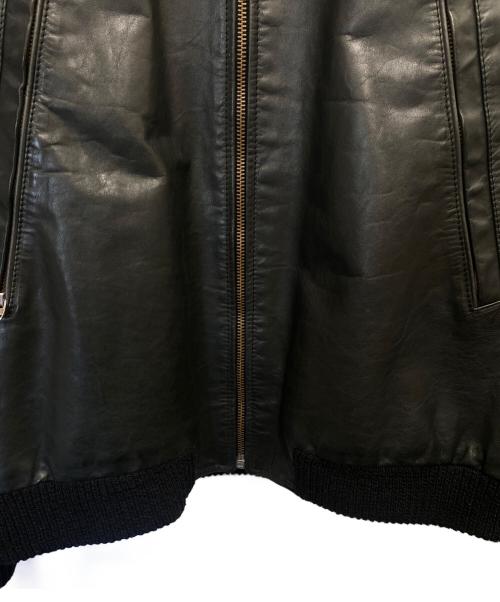 Maison Margiela（メゾンマルジェラ）Maison Margiela (メゾンマルジェラ) 04SS 八の字レザーボンバージャケット ブラック サイズ:46の古着・服飾アイテム