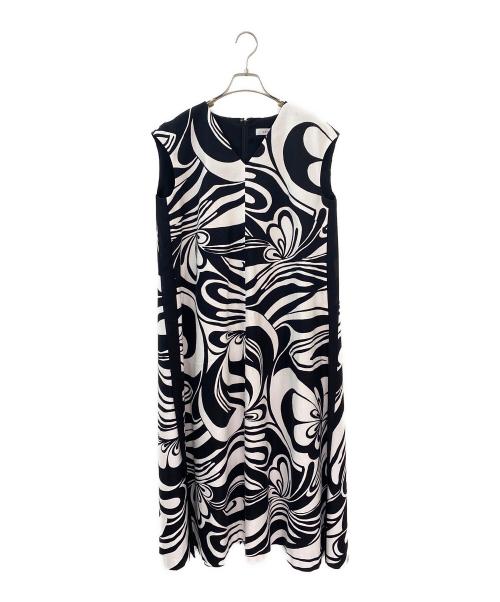 ADORE（アドーア）ADORE (アドーア) モノトーンフラワープリントワンピース ブラック サイズ:38の古着・服飾アイテム