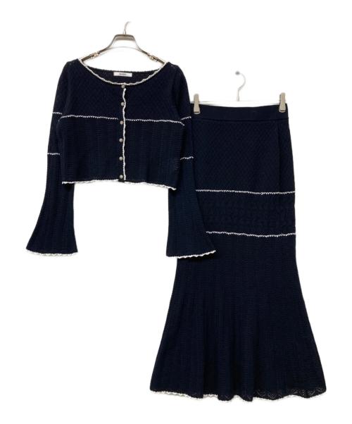 Snidel（スナイデル）Snidel (スナイデル) クロシェニットセットアップ ネイビー サイズ:Freeの古着・服飾アイテム
