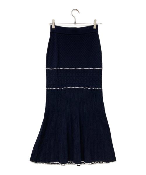 Snidel（スナイデル）Snidel (スナイデル) クロシェニットセットアップ ネイビー サイズ:Freeの古着・服飾アイテム