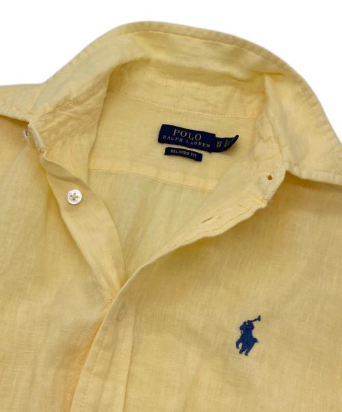 POLO RALPH LAUREN（ポロ・ラルフローレン）POLO RALPH LAUREN (ポロ・ラルフローレン) RELAXED FIT LINEN SHIRT(リラックスフィット リネン シャツ) イエロー サイズ:XSの古着・服飾アイテム