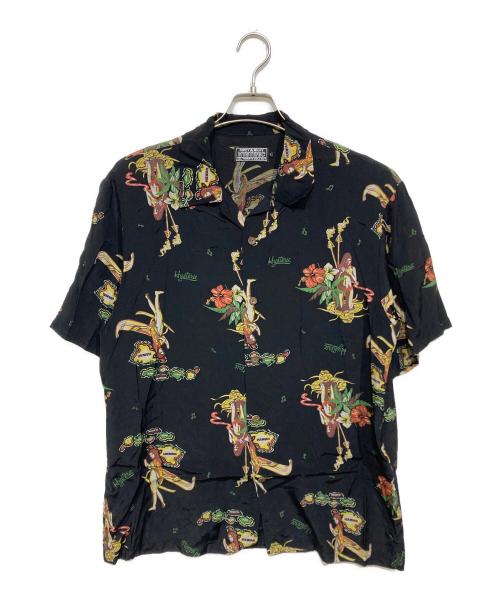 Hysteric Glamour（ヒステリックグラマー）Hysteric Glamour (ヒステリックグラマー) ISLAND DREAMS柄 アロハシャツ ブラック サイズ:Lの古着・服飾アイテム