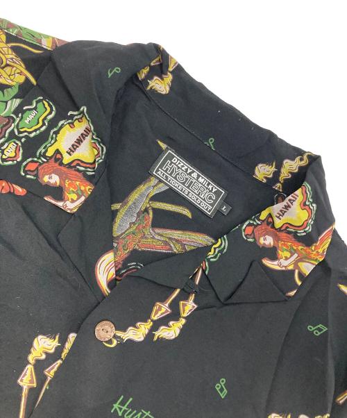Hysteric Glamour（ヒステリックグラマー）Hysteric Glamour (ヒステリックグラマー) ISLAND DREAMS柄 アロハシャツ ブラック サイズ:Lの古着・服飾アイテム