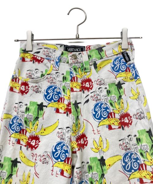 VERSACE JEANS COUTURE（ヴェルサーチ ジーンズクチュール）VERSACE JEANS COUTURE (ヴェルサーチ ジーンズクチュール) 総柄パンツ ホワイト サイズ:SIZE66㎝の古着・服飾アイテム