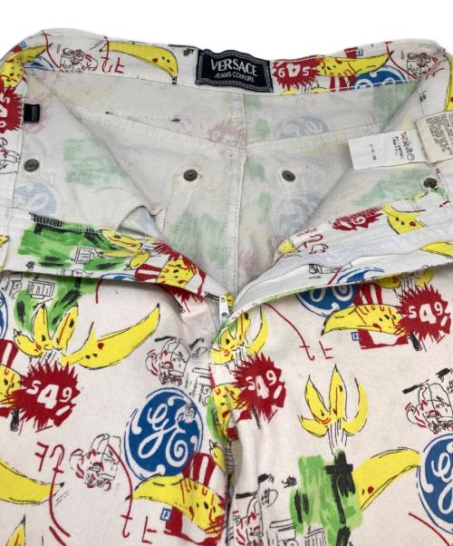 VERSACE JEANS COUTURE（ヴェルサーチ ジーンズクチュール）VERSACE JEANS COUTURE (ヴェルサーチ ジーンズクチュール) 総柄パンツ ホワイト サイズ:SIZE66㎝の古着・服飾アイテム