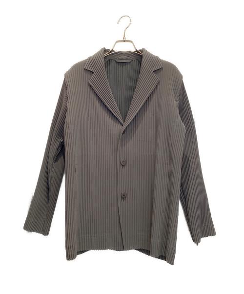HOMME PLISSE ISSEY MIYAKE（オム プリッセ イッセイ ミヤケ）HOMME PLISSE ISSEY MIYAKE (オム プリッセ イッセイ ミヤケ) テーラード プリーツジャケット オリーブ サイズ:1の古着・服飾アイテム
