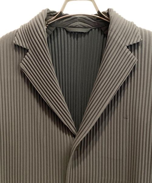 HOMME PLISSE ISSEY MIYAKE（オム プリッセ イッセイ ミヤケ）HOMME PLISSE ISSEY MIYAKE (オム プリッセ イッセイ ミヤケ) テーラード プリーツジャケット オリーブ サイズ:1の古着・服飾アイテム