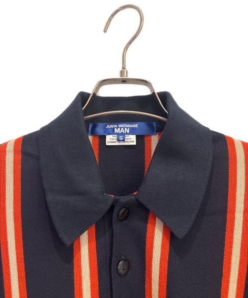 JUNYA WATANABE MAN（ジュンヤワタナベマン）JUNYA WATANABE MAN (ジュンヤワタナベマン) ラッセルポロシャツ ネイビー×オレンジ サイズ:Ｓの古着・服飾アイテム