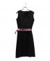 LEONARD FASHION (レオナールファッション) Belted Sleeveless Dress ベルテッド ノースリーブワンピース ブラック サイズ:1：24000円