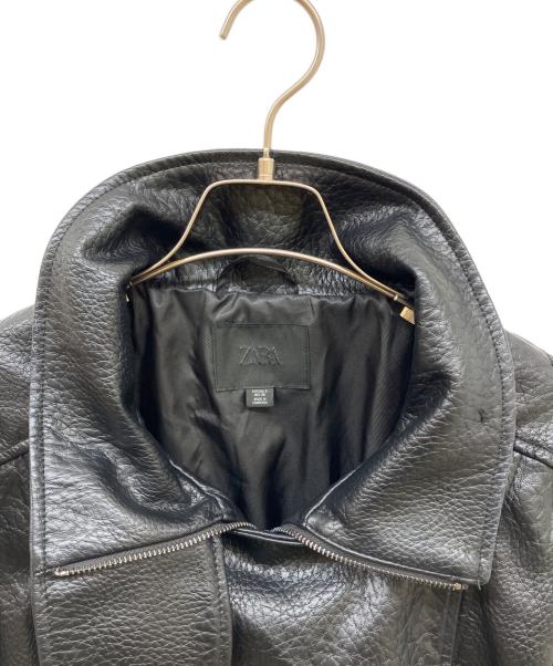 ZARA（ザラ）ZARA (ザラ) フェイクレザージャケット ブラック サイズ:Sの古着・服飾アイテム