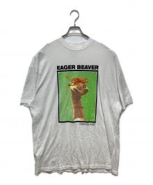 MARTINE ROSE（マーティン・ローズ）の古着「EAGER BEAVER Tee」｜ホワイト×グリーン