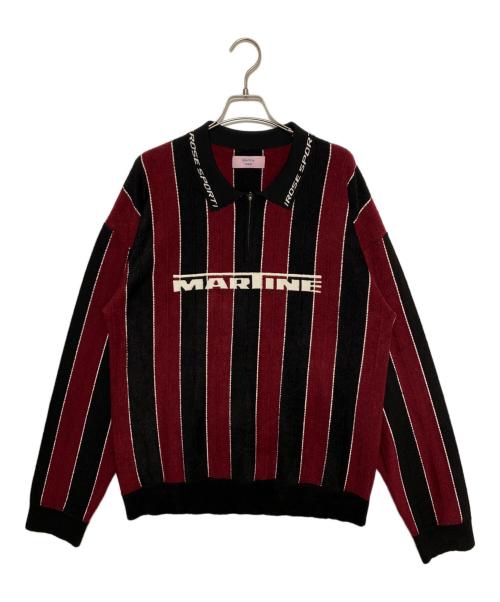 MARTINE ROSE（マーティン・ローズ）MARTINE ROSE (マーティン・ローズ) SPORTY LOGO POLO レッド×ブラック サイズ:Mの古着・服飾アイテム