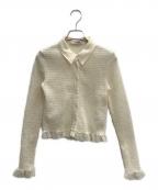 CLANEクラネ）の古着「GATHERED MESH SHIRTS」｜アイボリー