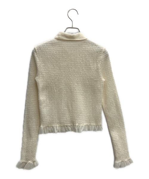 CLANE（クラネ）CLANE (クラネ) GATHERED MESH SHIRTS アイボリー サイズ:size1の古着・服飾アイテム