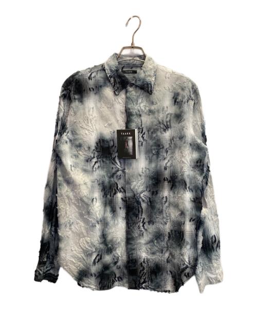 TAAKK（ターク）TAAKK (ターク) TAAKK ターク SS26 REGULAR SHIRT / BLK/レギュラーシャツ ホワイト×ブルー サイズ:1の古着・服飾アイテム