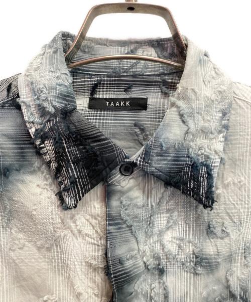 TAAKK（ターク）TAAKK (ターク) TAAKK ターク SS26 REGULAR SHIRT / BLK/レギュラーシャツ ホワイト×ブルー サイズ:1の古着・服飾アイテム