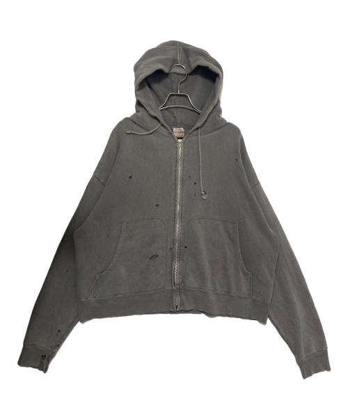 SAINT MICHAEL（セントマイケル）SAINT MICHAEL (セントマイケル) ZIP PARKA DAMAGE ブラック サイズ:Mの古着・服飾アイテム