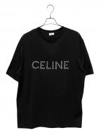 CELINEセリーヌ）の古着「スタッズエンブロイダリー オーバーサイズTシャツ」｜ブラック