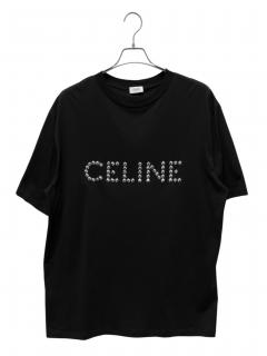 中古・古着通販】CELINE (セリーヌ) ロゴプリントTシャツ ブラック