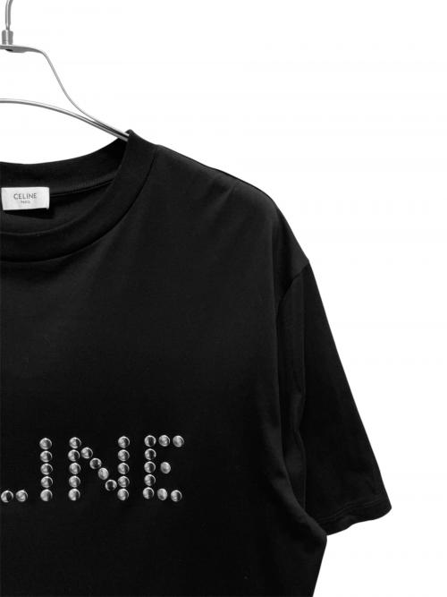 CELINE（セリーヌ）CELINE (セリーヌ) スタッズエンブロイダリー オーバーサイズTシャツ ブラック サイズ:XSの古着・服飾アイテム