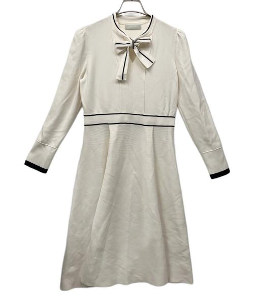 CELFORD（セルフォード）CELFORD (セルフォード) ボウタイニットワンピース ホワイト サイズ:38の古着・服飾アイテム