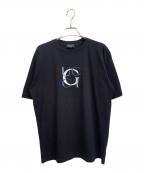 GUCCIグッチ）の古着「ロゴ刺繍Tシャツ」｜ネイビー