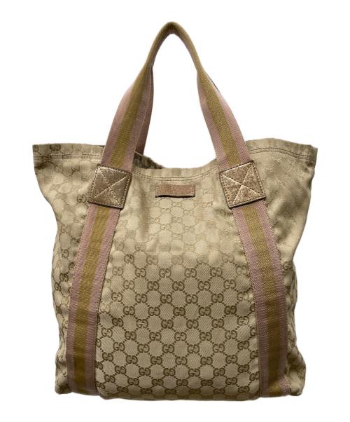 GUCCI（グッチ）GUCCI (グッチ) GGキャンバストートバッグ ベージュの古着・服飾アイテム
