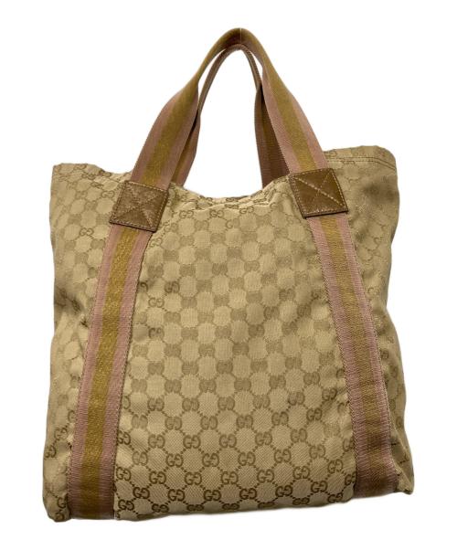 GUCCI（グッチ）GUCCI (グッチ) GGキャンバストートバッグ ベージュの古着・服飾アイテム