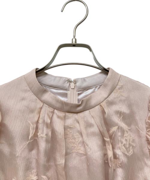 JUSGLITTY（ジャスグリッティー）JUSGLITTY (ジャスグリッティー) フロッキープリントワンピース ピンク サイズ:size1 未使用品の古着・服飾アイテム