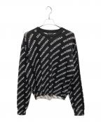 BALENCIAGAバレンシアガ）の古着「All-over logo knit(オールオーバーロゴニット)/総柄ニット」｜ブラック