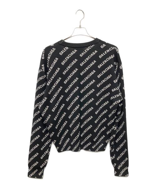 BALENCIAGA（バレンシアガ）BALENCIAGA (バレンシアガ) All-over logo knit(オールオーバーロゴニット)/総柄ニット ブラック サイズ:Lの古着・服飾アイテム
