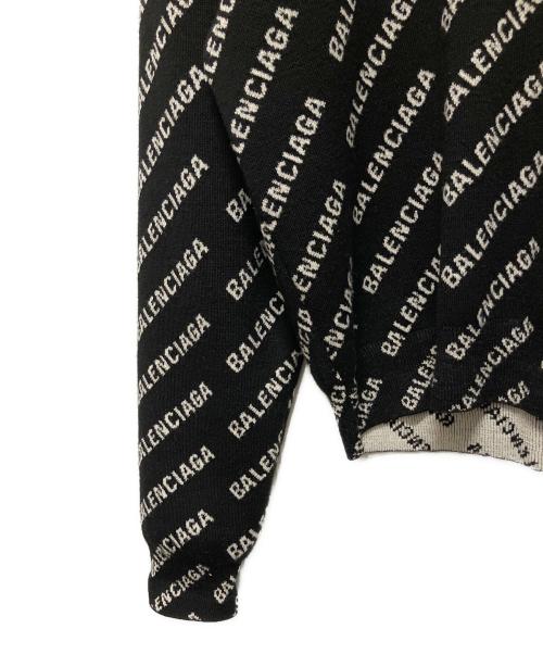 BALENCIAGA（バレンシアガ）BALENCIAGA (バレンシアガ) All-over logo knit(オールオーバーロゴニット)/総柄ニット ブラック サイズ:Lの古着・服飾アイテム