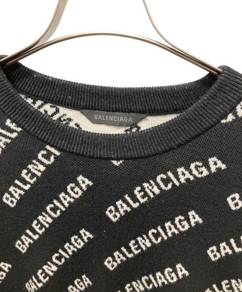 BALENCIAGA（バレンシアガ）BALENCIAGA (バレンシアガ) All-over logo knit(オールオーバーロゴニット)/総柄ニット ブラック サイズ:Lの古着・服飾アイテム