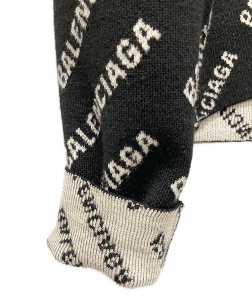 BALENCIAGA（バレンシアガ）BALENCIAGA (バレンシアガ) All-over logo knit(オールオーバーロゴニット)/総柄ニット ブラック サイズ:Lの古着・服飾アイテム